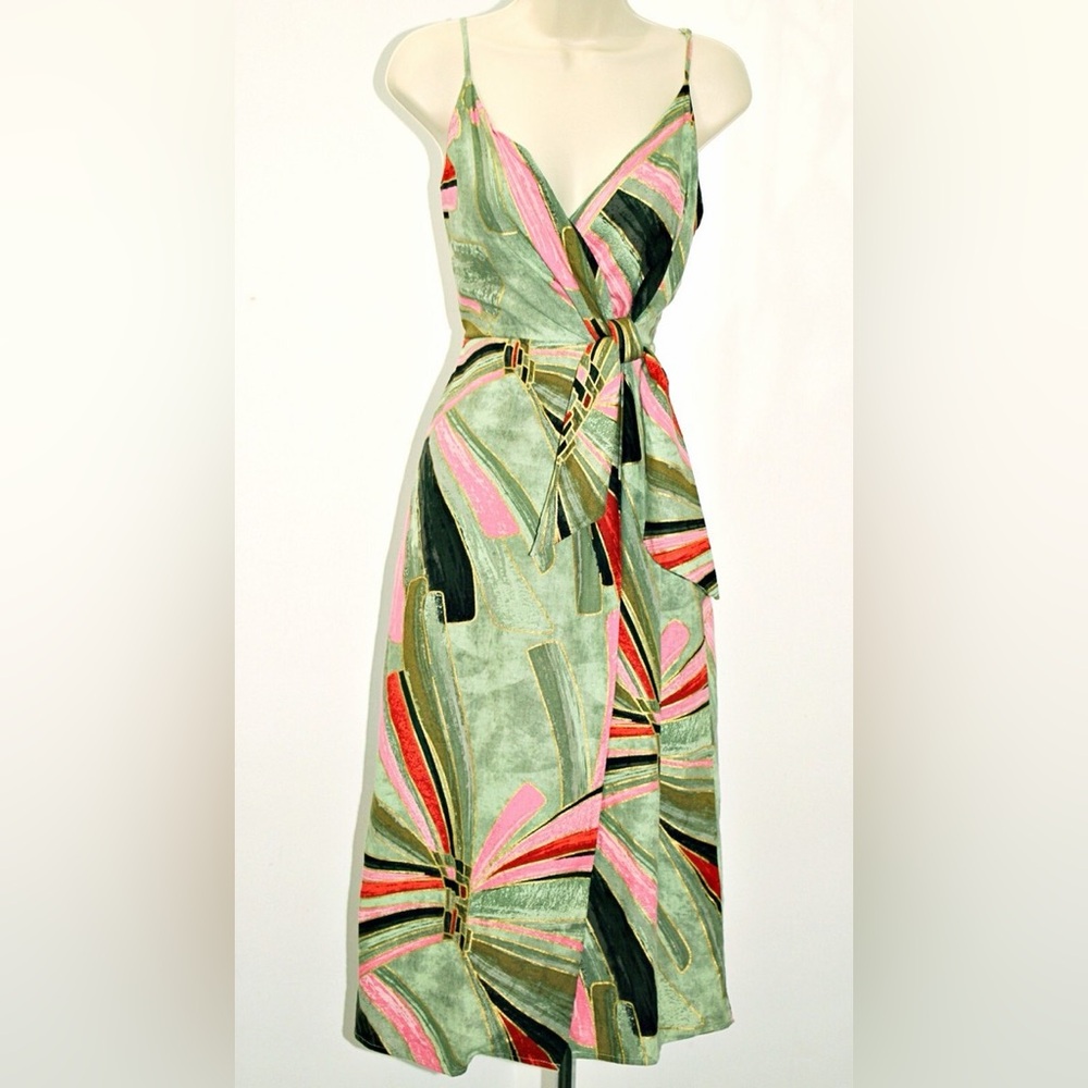 Jason Wu One Shoulder Green and Pink Dress